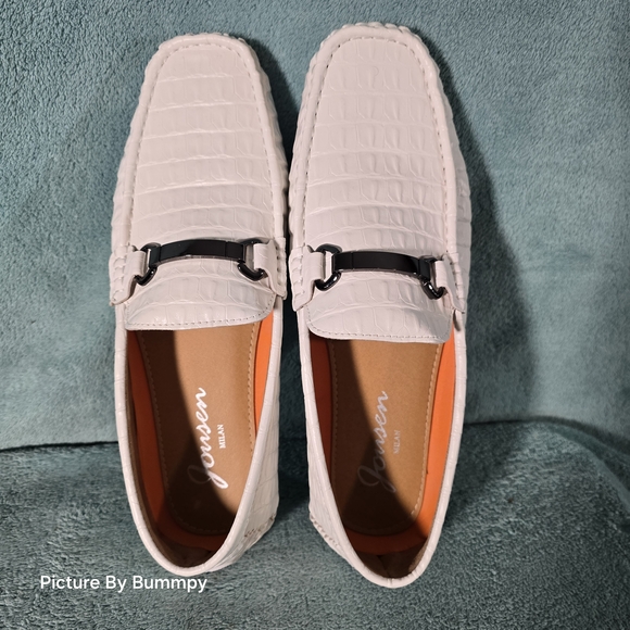 Jousen Men's Loafers in a white crocodile-printed finish - Picture 5 of 9